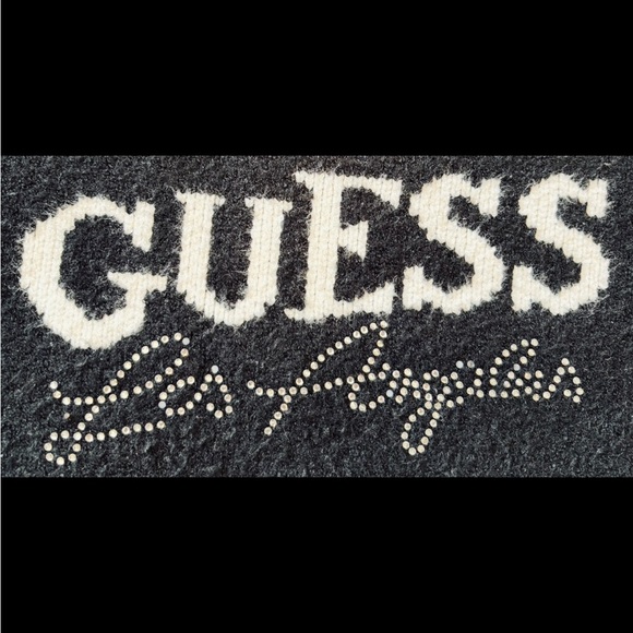 GUESS Black and White All Over Logo Crewneck Women’s Sweater Size Small - Picture 4 of 8